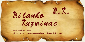 Milanko Kuzminac vizit kartica